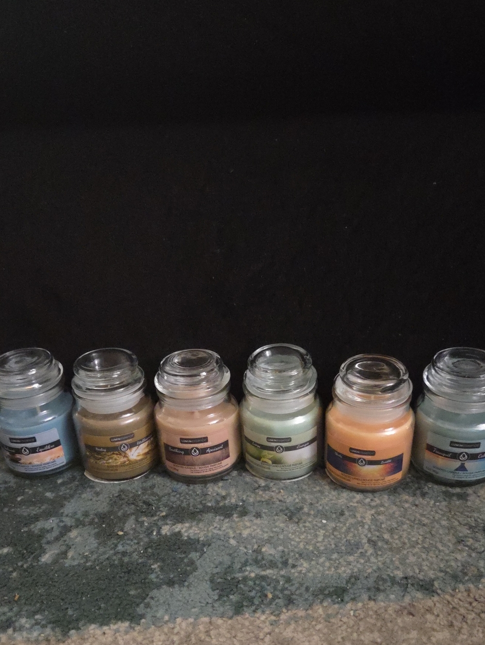 6 Assorted LuminEssence Aromotherapy Scented Jar Candles - Multi-Color